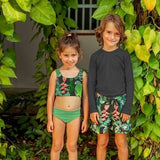 Parrot Print Swim Shorts for Boys