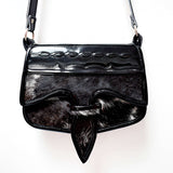 Patent Black Leather Carriel Crossbody Bag for Men and Women