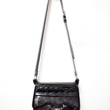 Patent Black Leather Carriel Crossbody Bag for Men and Women