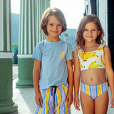 Sun and Moon Bikini for Girls in Banano Colombiano Print