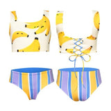 Sun and Moon Bikini for Girls in Banano Colombiano Print